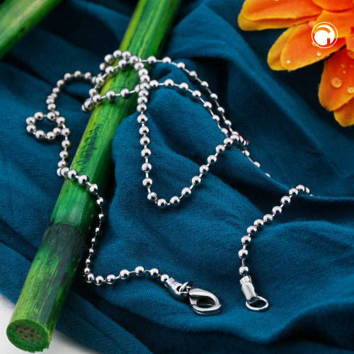 Ball chain approx. 2mm metal alloy white bronze 50cm