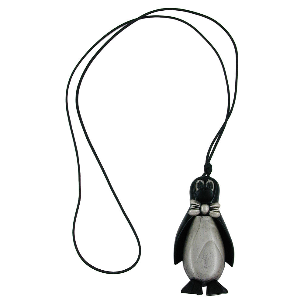 Chain 8x4x3cm figure penguin black-silver-grey plastic 90cm