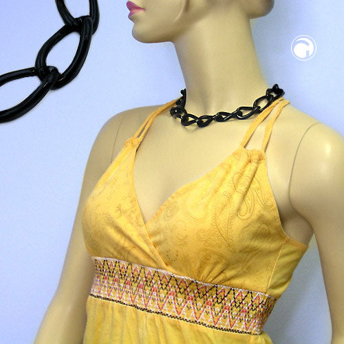 Chain wide armor chain links plastic black-glossy 45cm