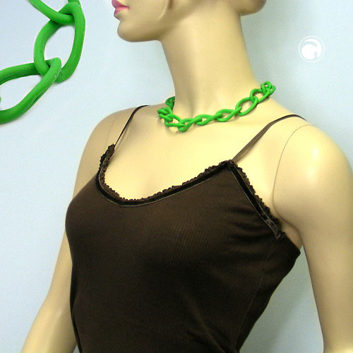 Chain wide armor chain links plastic green-matt 45cm