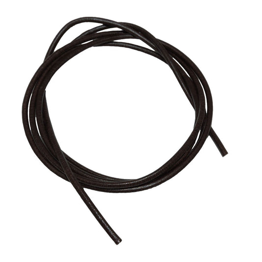 Leather strap round cord cowhide 2mm black dyed approx. 1m