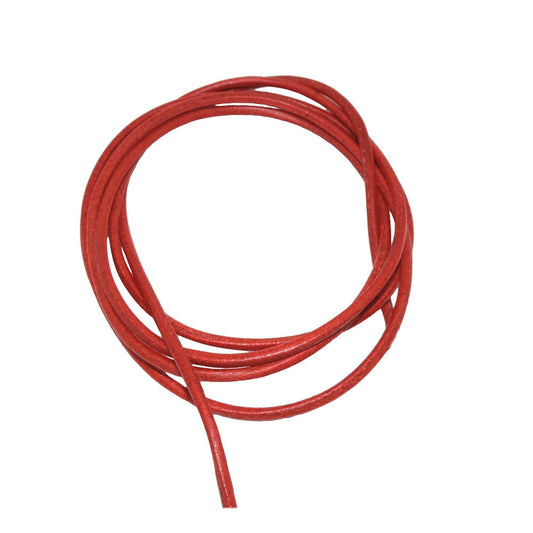 Leather cord round cord cowhide 2mm red dyed approx. 1m
