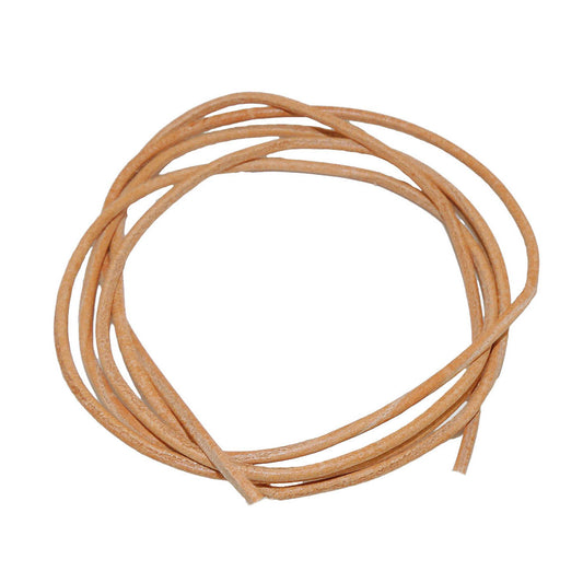 Leather cord round cord cowhide 2mm natural color approx. 1m