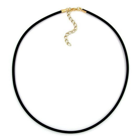 Round cord 3mm solid rubber chain natural rubber clasp gold-colored