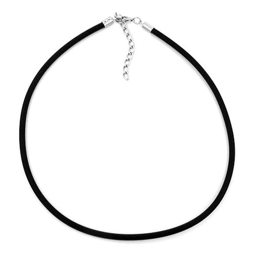 Rundschnur 4mm Vollgummikette Naturkautschuk Verschluss silberfarbig