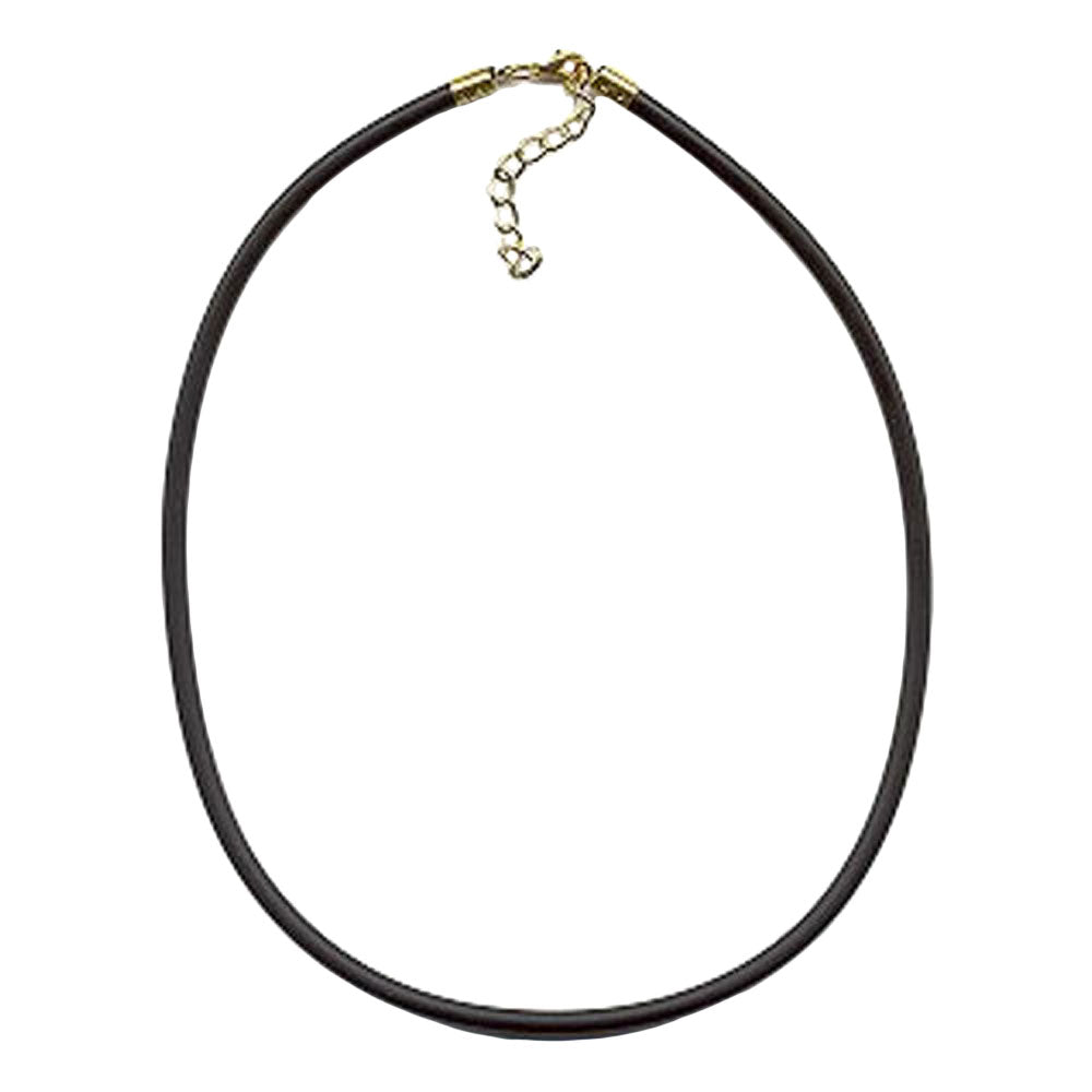 Rundschnur 4mm Vollgummikette Naturkautschuk Verschluss goldfarbig