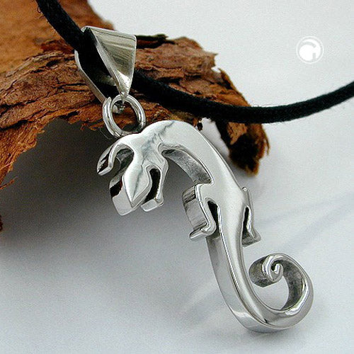 Pendant 28x12mm Lurch Gecko made of stainless steel