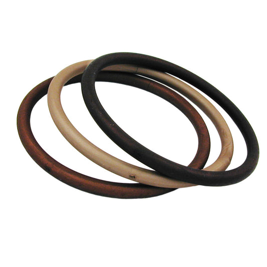 Bangles 75x15mm ring set 3 plastic rings in different shades of brown matt