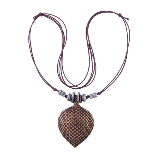 Kette „Schuppenblatt altmessingfarben“ – elegant, rustikal & handgefertigt