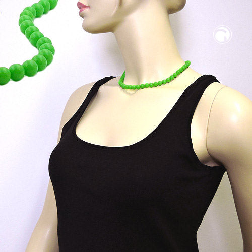 Kette 8mm Kunststoffperlen hellgrün-glänzend