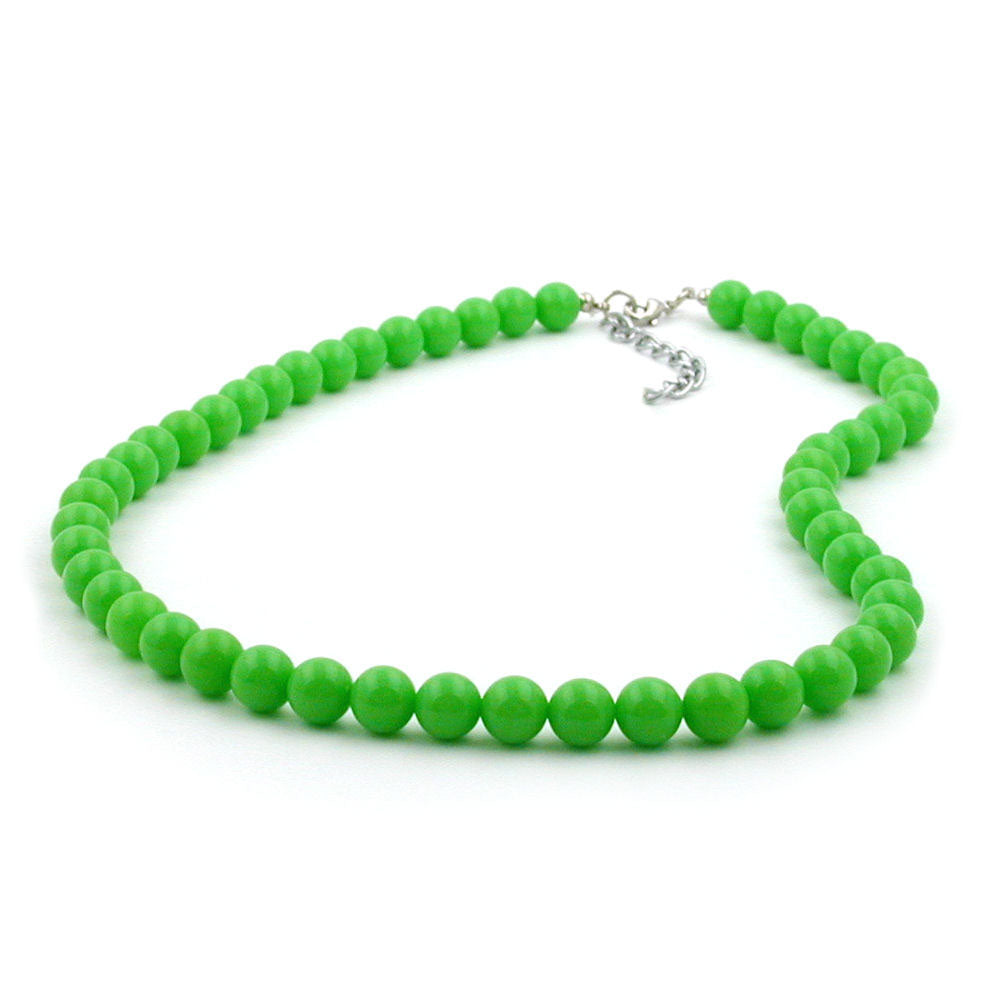 Kette 8mm Kunststoffperlen hellgrün-glänzend
