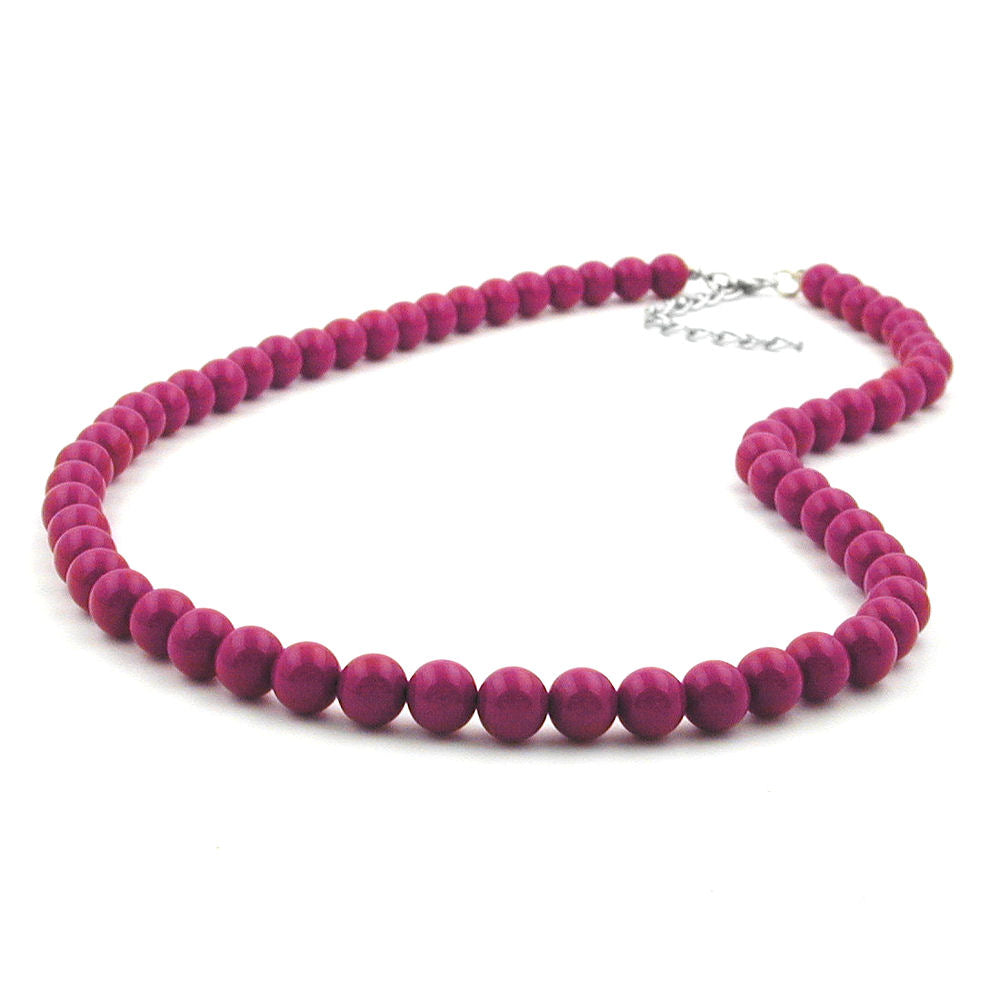 Kette 8mm Kunststoffperlen beere-violett-glänzend