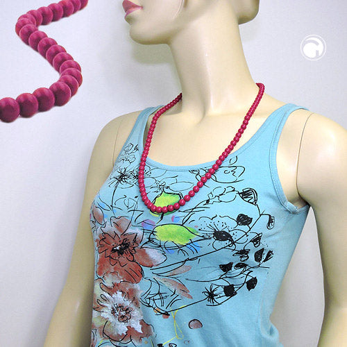 Kette 8mm Kunststoffperlen beere-violett-glänzend