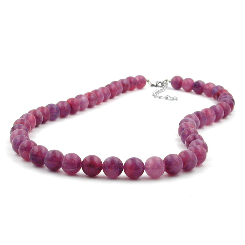 Kette Perlen 10mm flieder-violett