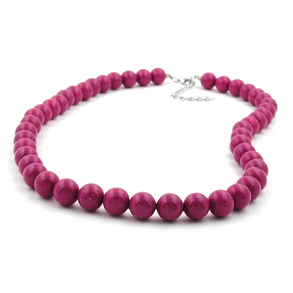 Kette Perlen 10mm violett-glänzend