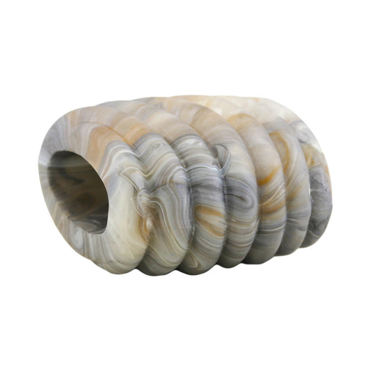 Cloth ring 35x34x23mm spiral plastic grey-beige-marbled matt