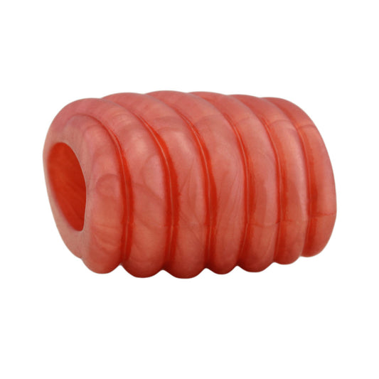 Scarf ring 35x34x23mm spiral plastic coral red-silky matt