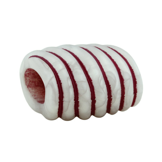 Cloth ring 35x34x23mm spiral plastic wax white-wine red matt