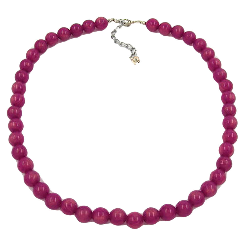 Kette 10mm Kunststoffperlen beere-violett-glänzend 45cm
