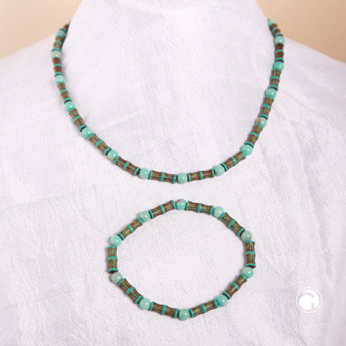 Perlen-Set in Türkis – sommerlich, modern & handgefertigt