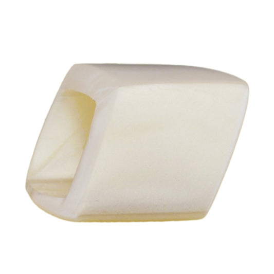 Cloth ring 45x36x18mm hexagon wax white glossy plastic