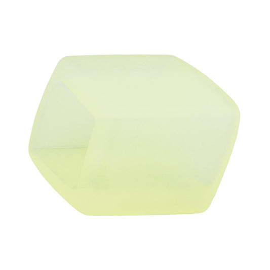 Cloth ring 45x36x18mm hexagon light yellow-transparent matt plastic