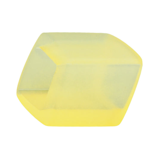 Cloth ring 45x36x18mm hexagon yellow-transparent matt plastic