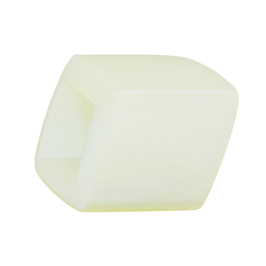 Cloth ring 45x36x18mm hexagon white shimmering plastic