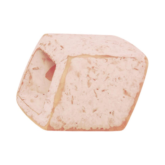 Cloth ring 45x36x18mm hexagon light brown spotted matt plastic