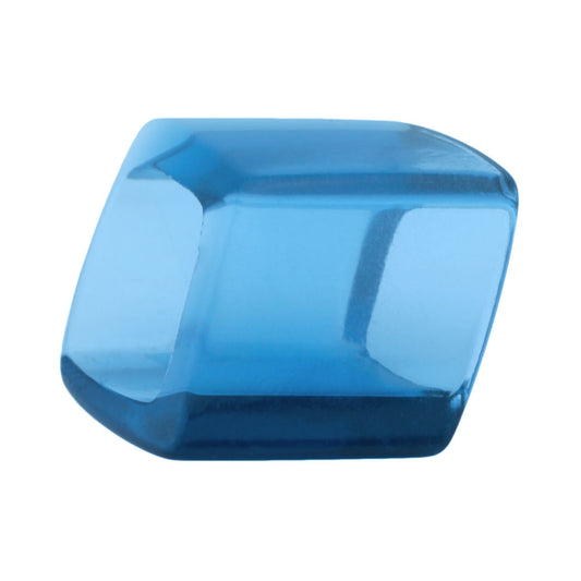 Cloth ring 45x36x18mm hexagon blue-transparent glossy plastic