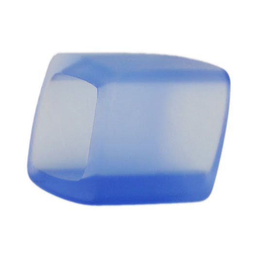 Cloth ring 45x36x18mm hexagon light blue-transparent matt plastic