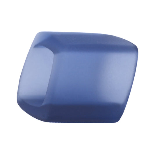 Cloth ring 45x36x18mm hexagon medium blue-transparent matt plastic