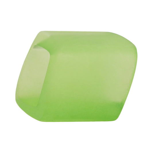 Cloth ring 45x36x18mm hexagon apple green-transparent matt plastic