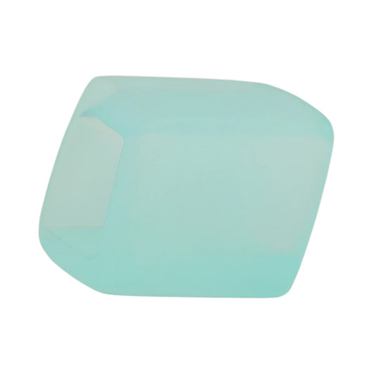 Cloth ring 45x36x18mm hexagon soft blue-transparent matt plastic