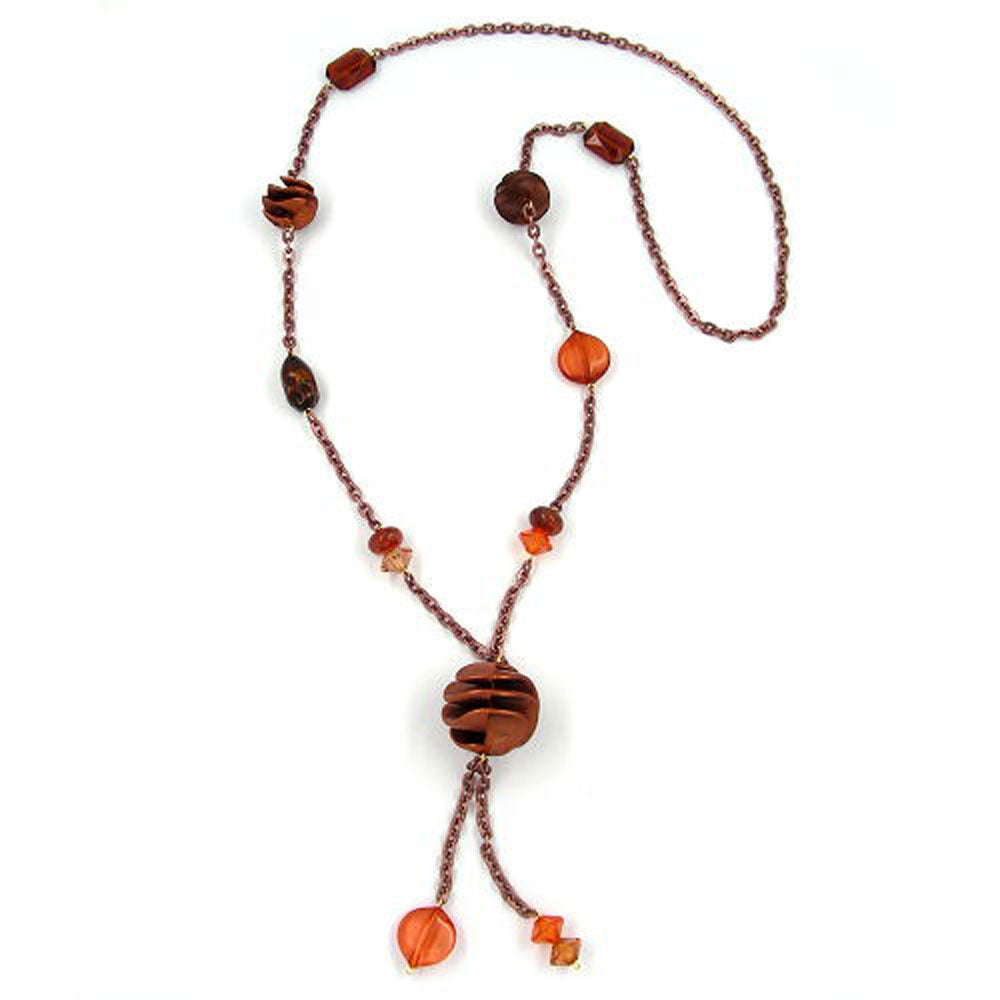 Kette 30mm Spiralperle Kunststoff Alu-Ankerkette kupferfarben 90cm