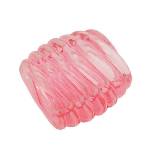 Cloth ring 35x34x23mm spiral plastic pink-transparent glossy