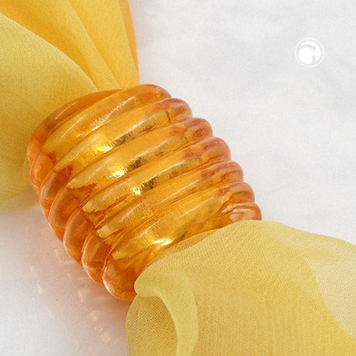 Cloth ring 35x34x23mm spiral plastic orange-transparent glossy