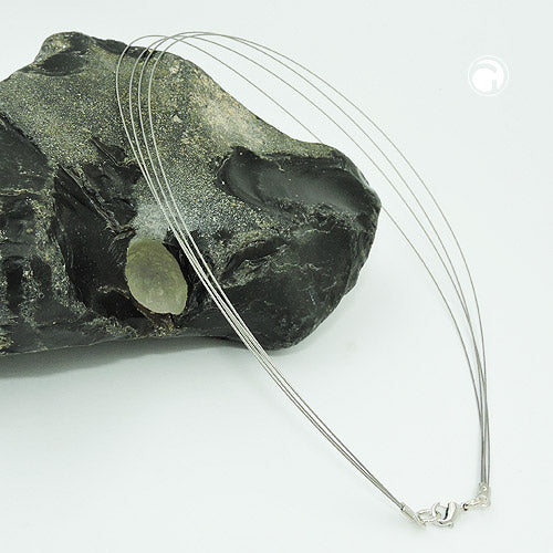 Wire chain pure without pendant 4-fold stainless steel wire coated 40cm