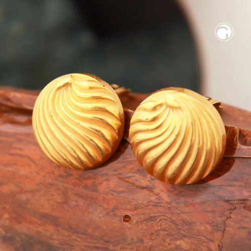 Clip earring approx. 21mm shell decor gold-colored matt plastic