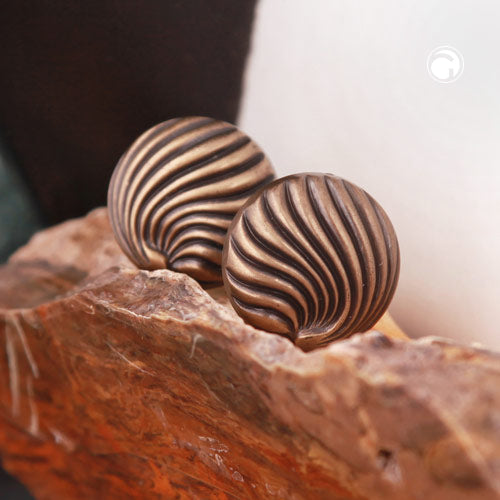 Clip earring approx. 21mm shell decor old gold-colored matt plastic