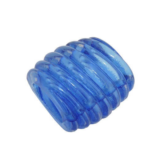 Cloth ring 35x34x23mm spiral plastic blue-transparent glossy
