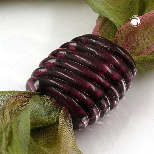 Cloth ring 35x34x23mm spiral plastic plum-transparent glossy