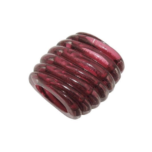 Cloth ring 35x34x23mm spiral plastic plum-transparent glossy