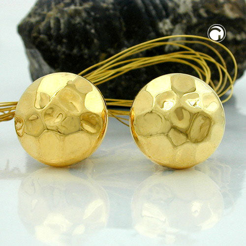 Clip, shiny gold-colored hammered