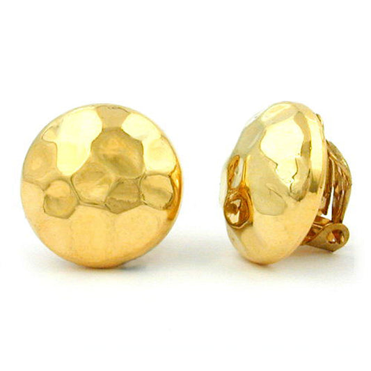 Clip, shiny gold-colored hammered