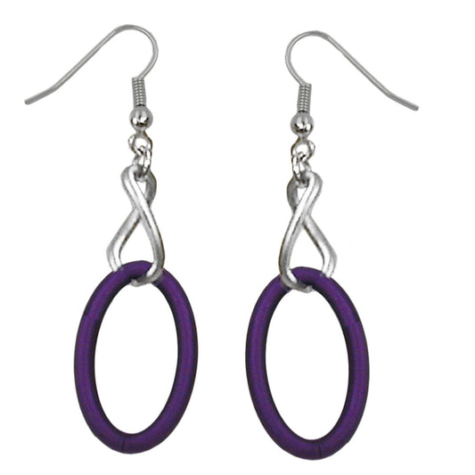 Ear hooks earrings earrings 60x16mm chain links purple-old silver plastic aluminum