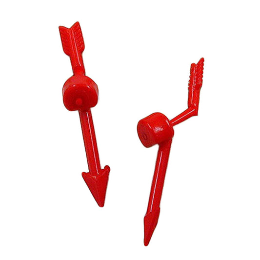 Ear stud earring 5x20mm arrow 2-part red-glossy plastic solid plastic
