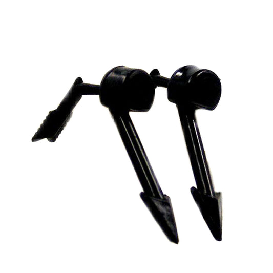 Ear stud earring 5x20mm arrow 2-part black-glossy plastic solid plastic