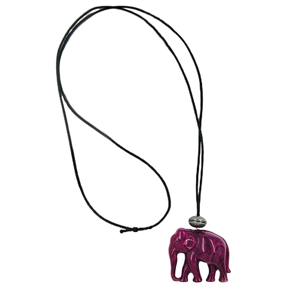 Kette „Elefant fuchsia-weiß marmoriert“ – kraftvoll, verspielt & voller Symbolkraft