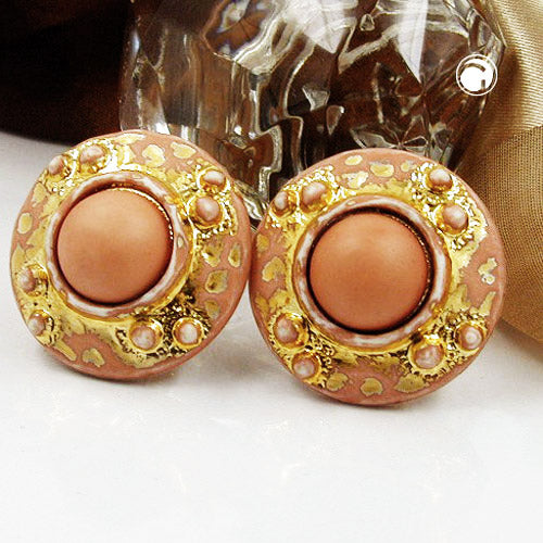 Clip, salmon, gold-swiped